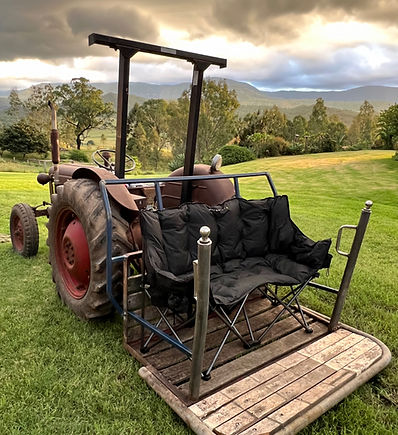 Vintage tratoe with comfortable seat attached