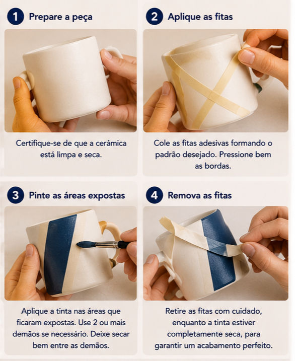 Passo a passo pintura com fita adesiva