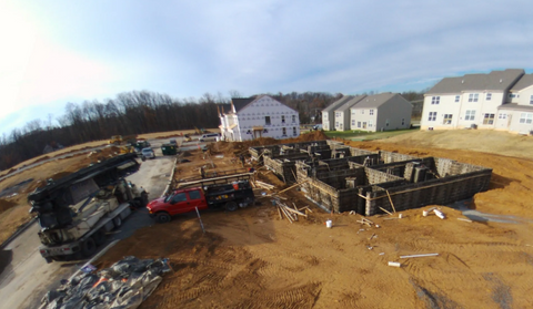 Residential townhomes concrete foundation