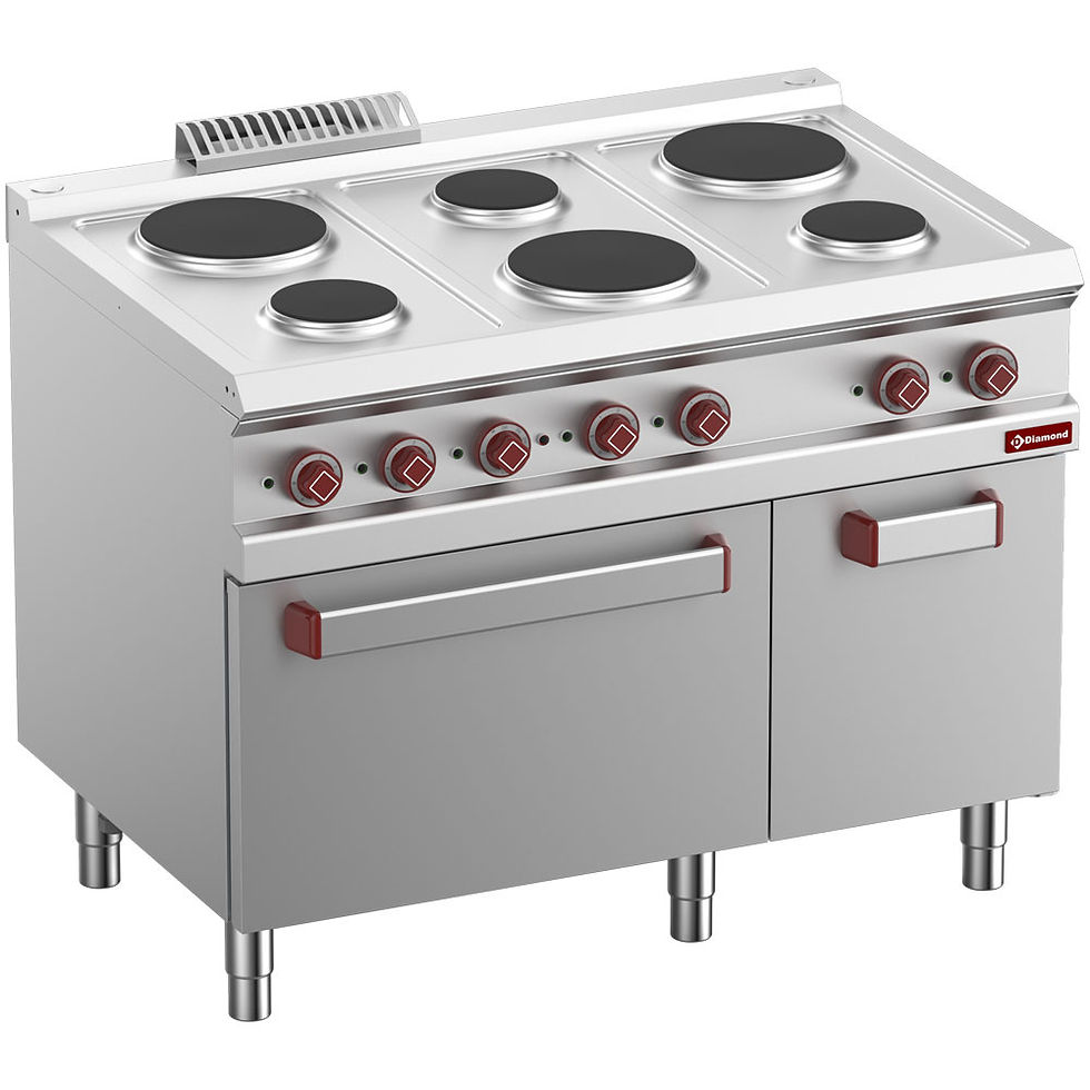 Diamond E7/6PFA11-N 6 Rounded Hobs Freestanding Electric Range Cooker on Neutral