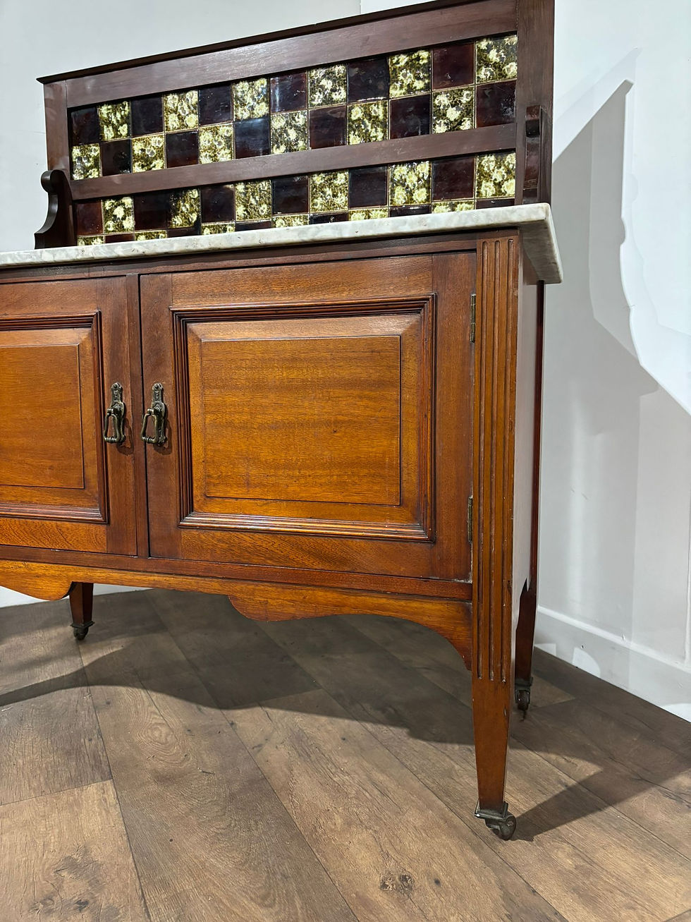 Thumbnail: Edwardian Mahogany Marble Top Wash Stand