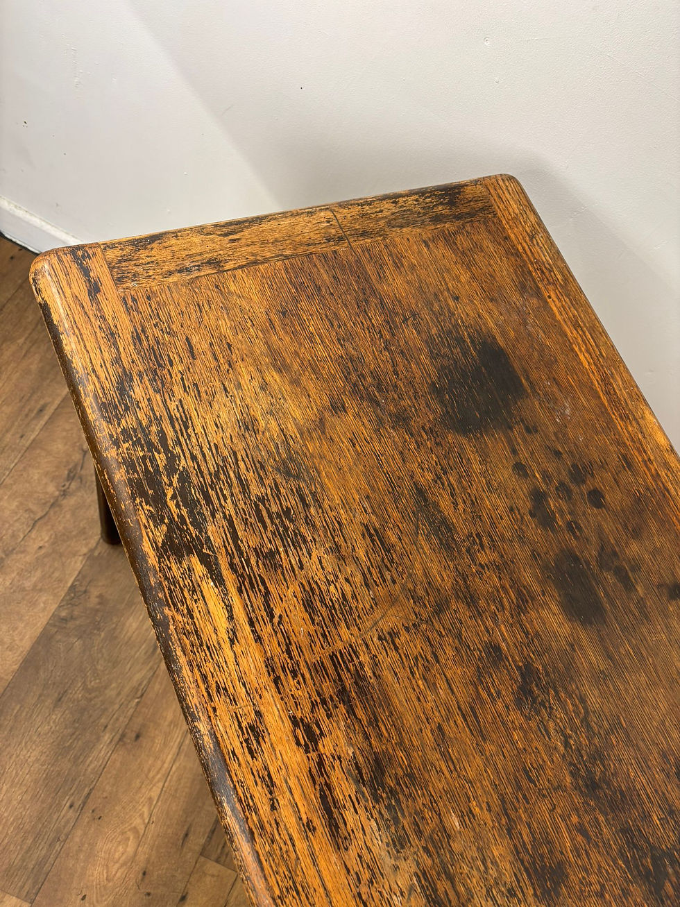 Thumbnail: Vintage Oak Rustic Table With Drawer