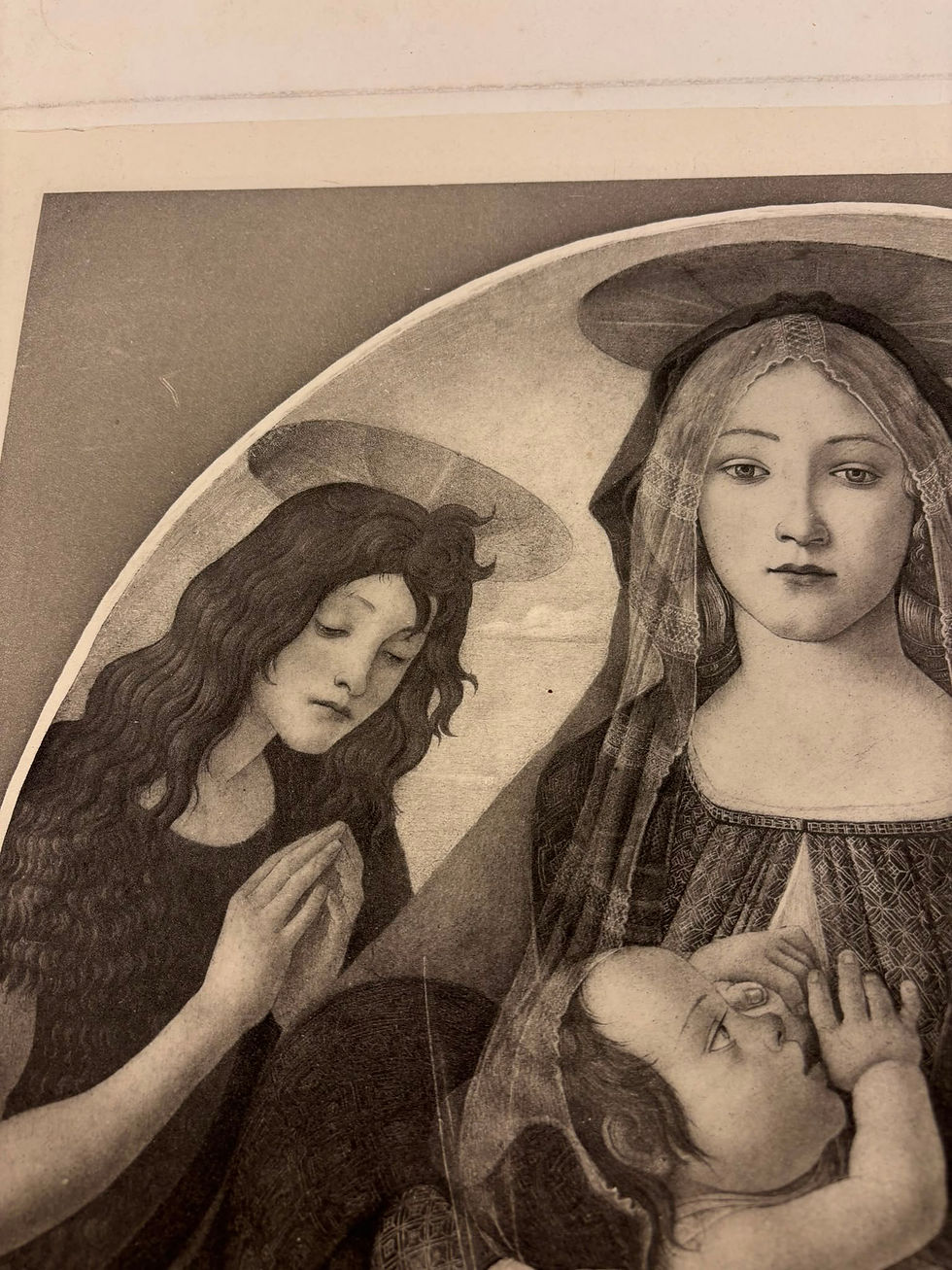 Thumbnail: Vintage Religious Print – Virgin and Child with Saint John and an Angel