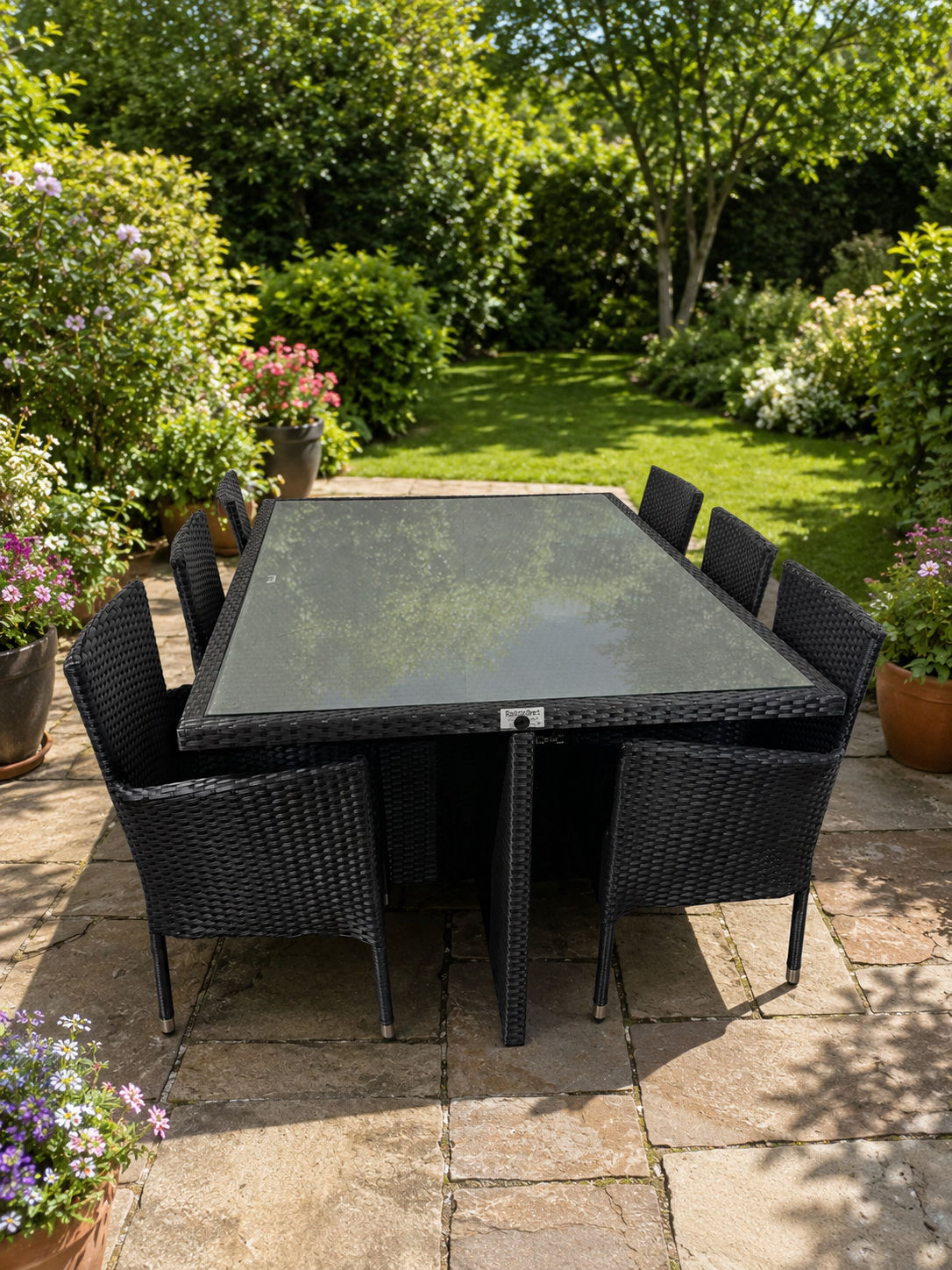 Ex-Display Rattan Garden Dining Set with Six Matching Chairs