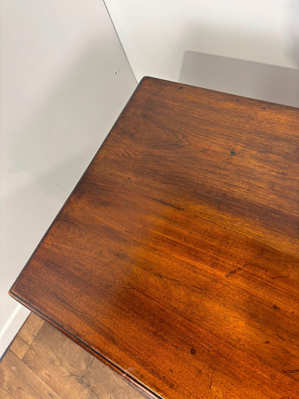 Thumbnail: Edwardian Red Walnut Two Drawer Ladies Writing Table