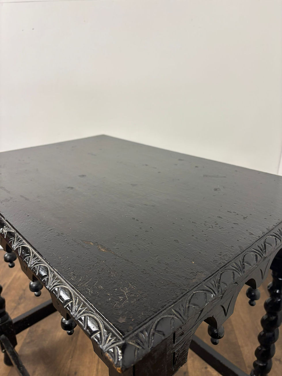 Thumbnail: Antique Heavily Carved Barley Twist Side Table