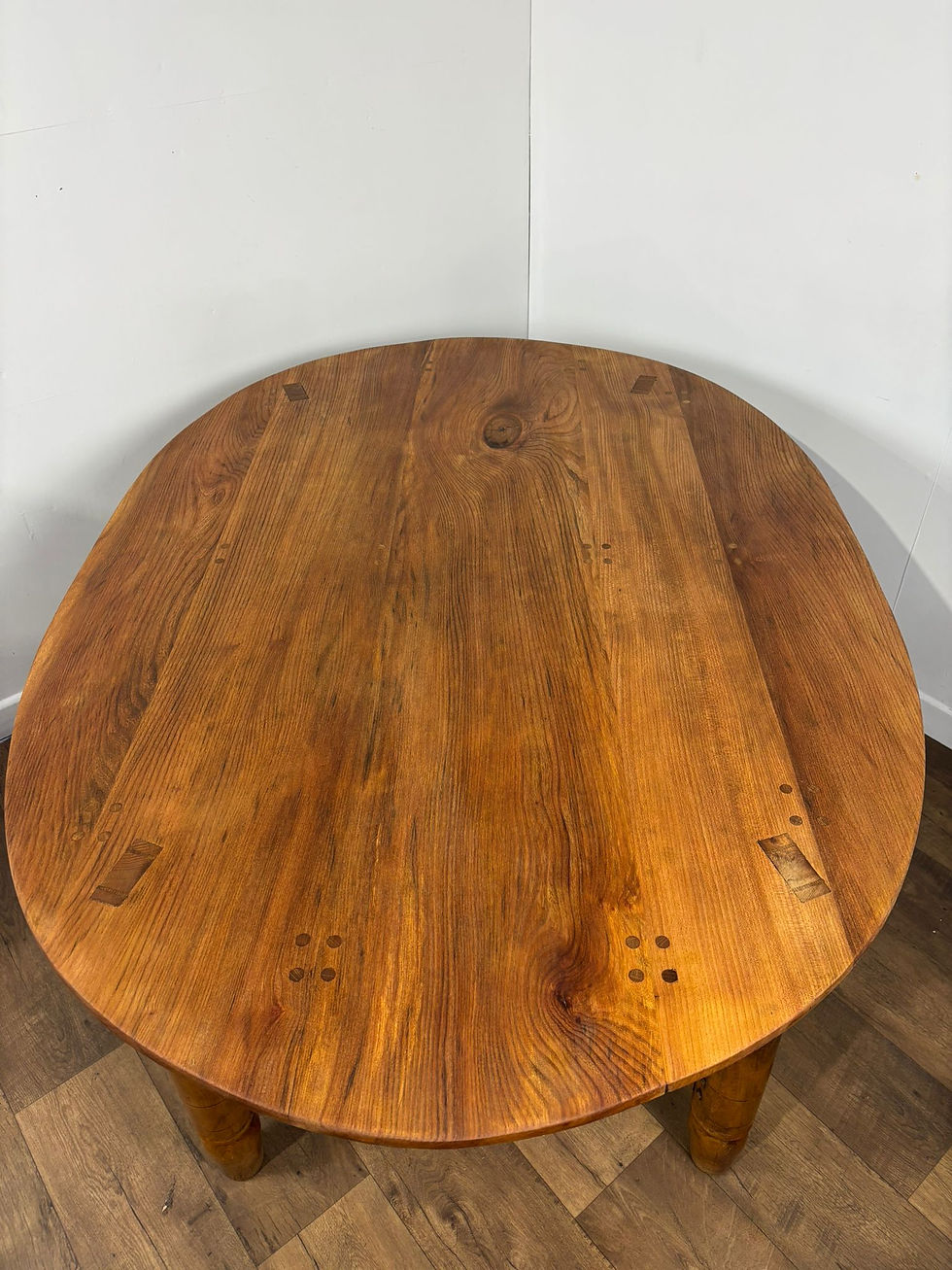 Thumbnail: Custom Made Oval Elm Dining Table