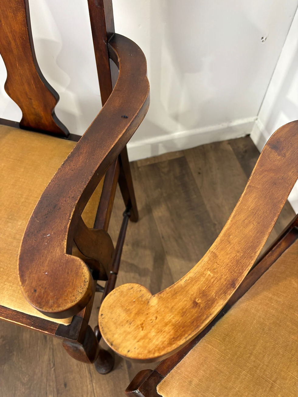 Thumbnail: Set of Four Vintage Mahogany High Back Dining Chairs