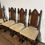 Thumbnail: Six Reproduction Oak Gothic Style Dining Chairs