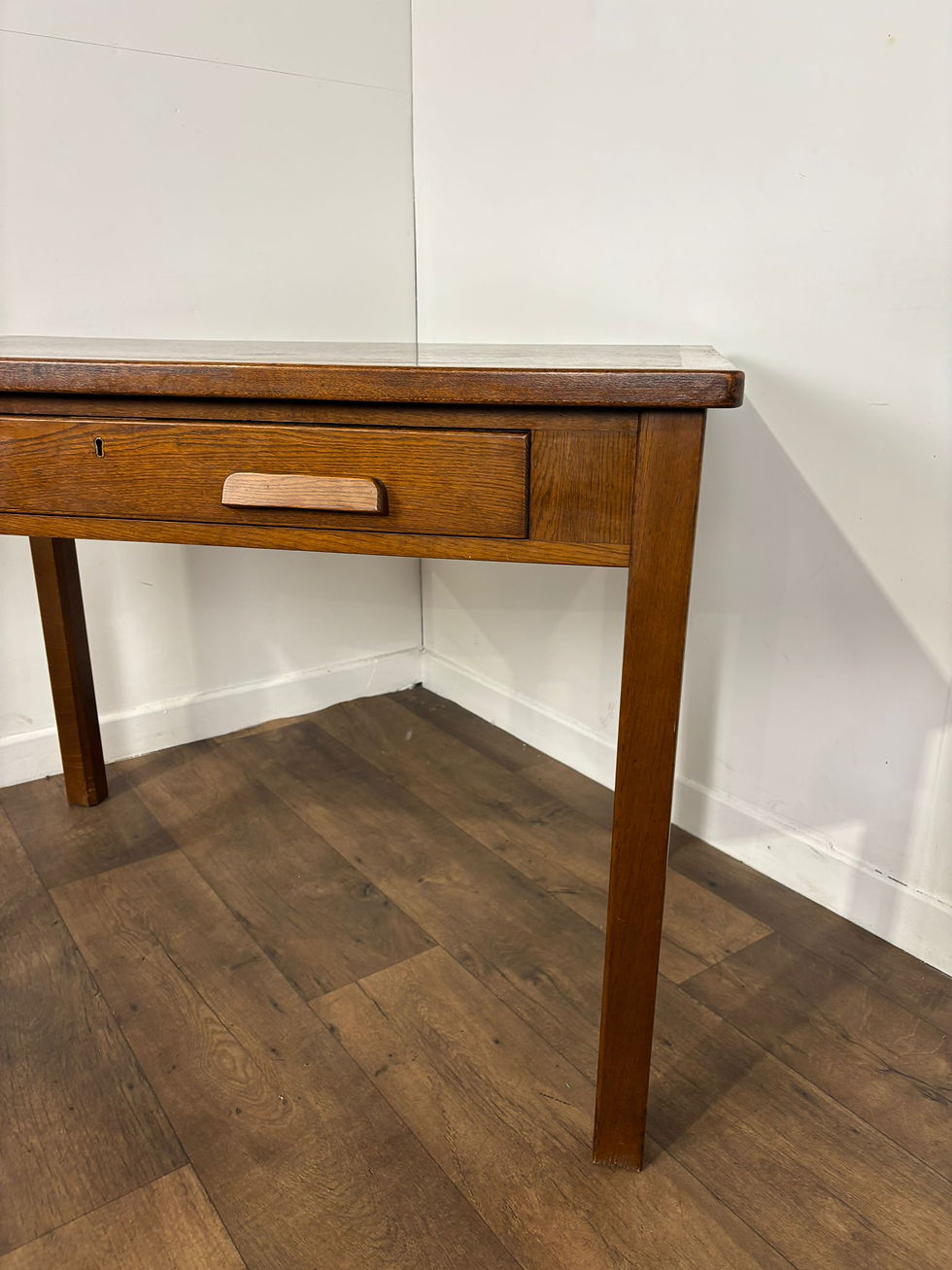 Thumbnail: Vintage Oak Writing Table With Drawer