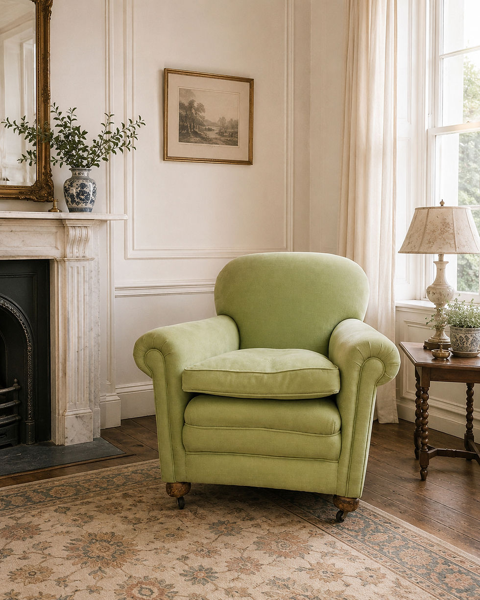 Edwardian Green Upholstered Club Chair