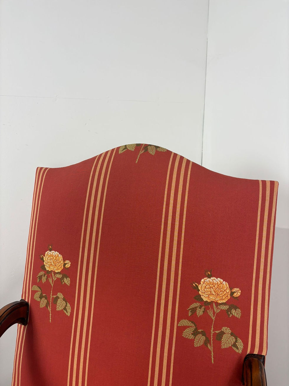 Thumbnail: Victorian Style Reproduction Mahogany Upholstered Armchair