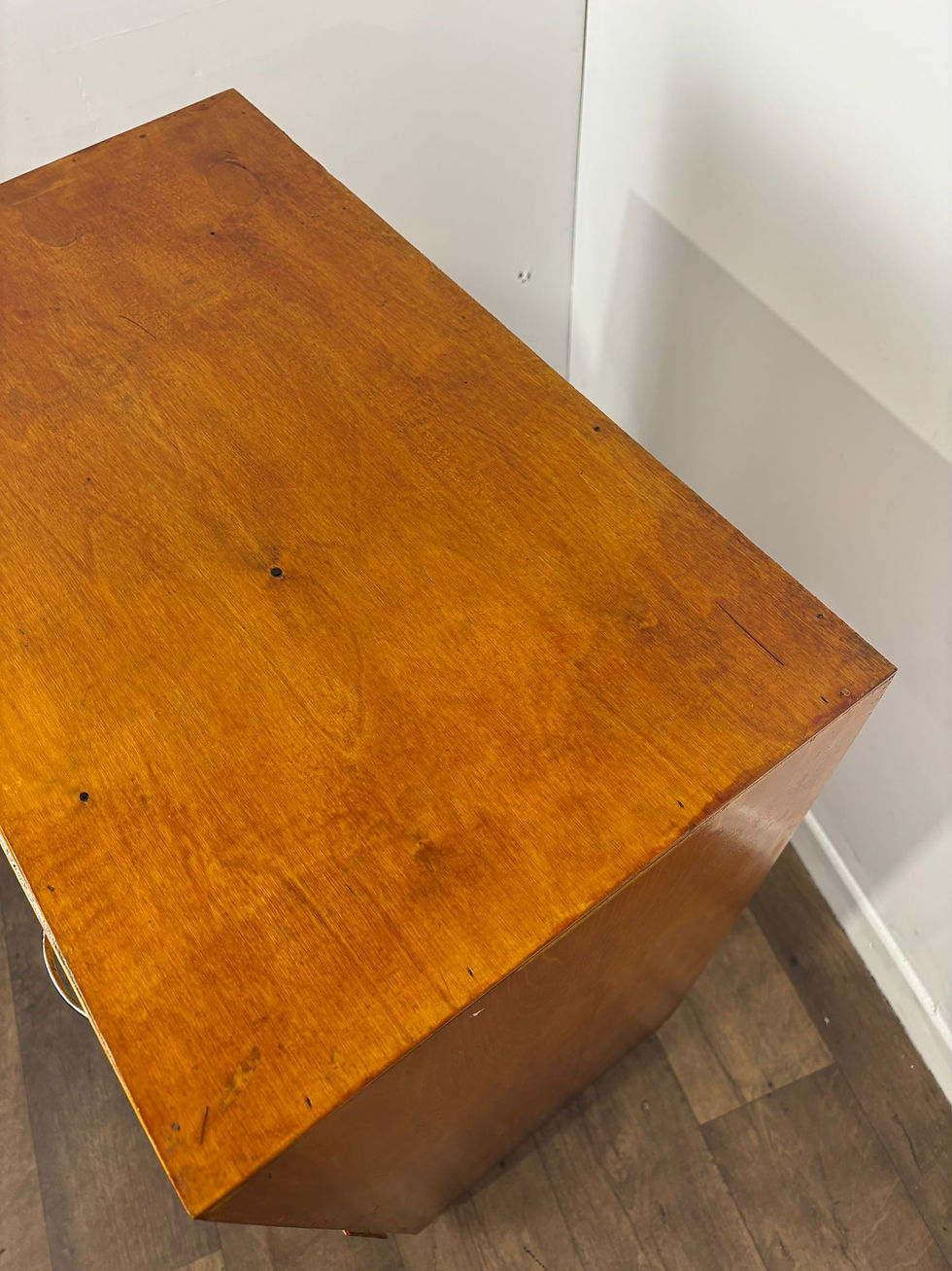 Thumbnail: Mid Century Oak Veneer Five Drawer Bedroom Chest