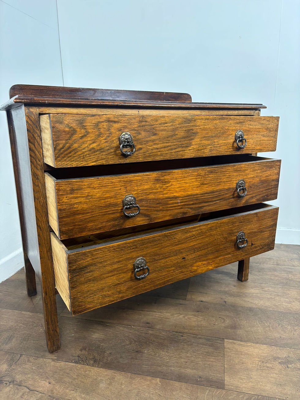Thumbnail: Vintage Oak Three Drawer Chest