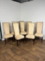 Set of Eight Matching Upholstered High Back Mahogany Dining Chairs