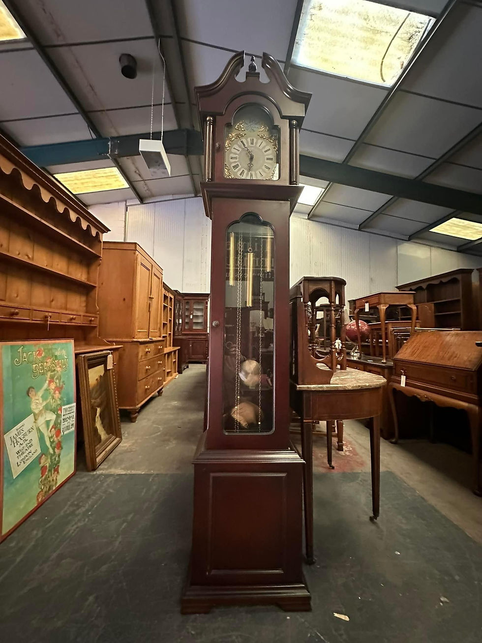 Thumbnail: Contemporary  ‘Tempis Fugit’ long case 8 day mahogany clock