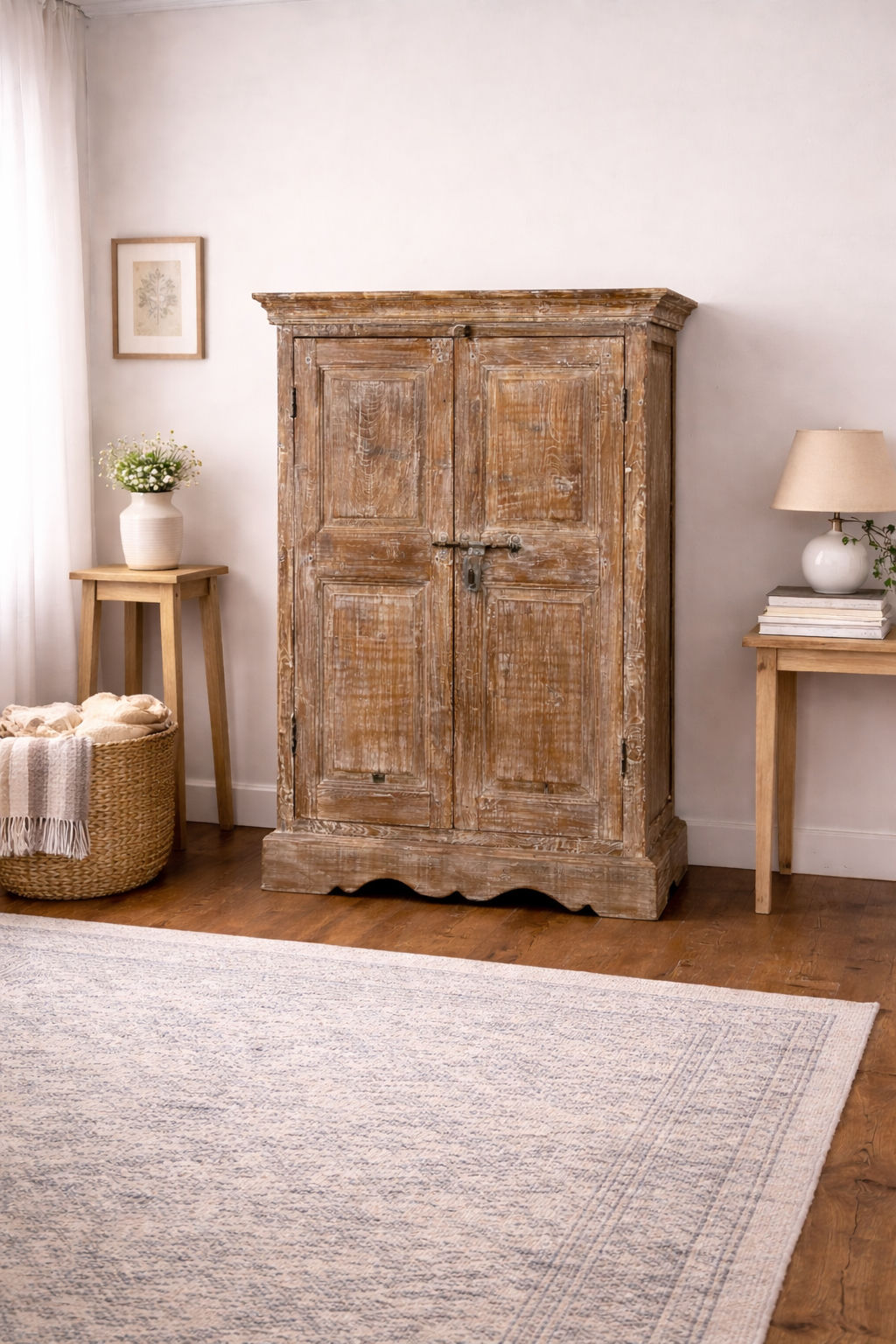 Vintage Indian Rustic Wooden Cupboard