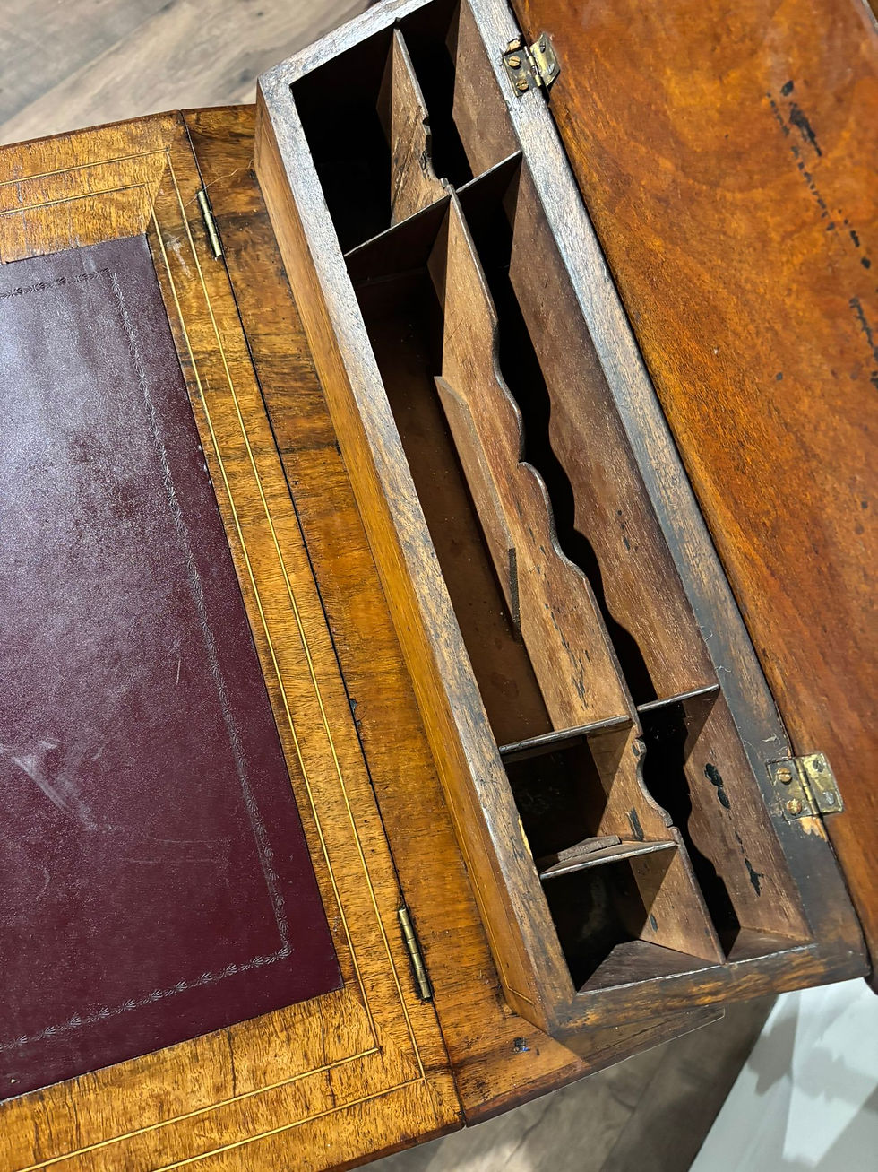 Thumbnail: Victorian Inlaid Walnut Davenport Style Desk