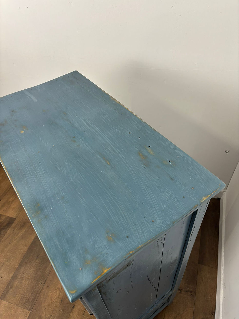 Thumbnail: Reclaimed Indian Blue Distressed Cupboard