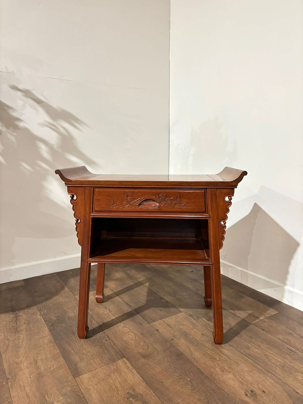 Oriental Style Side Table with Single Drawer