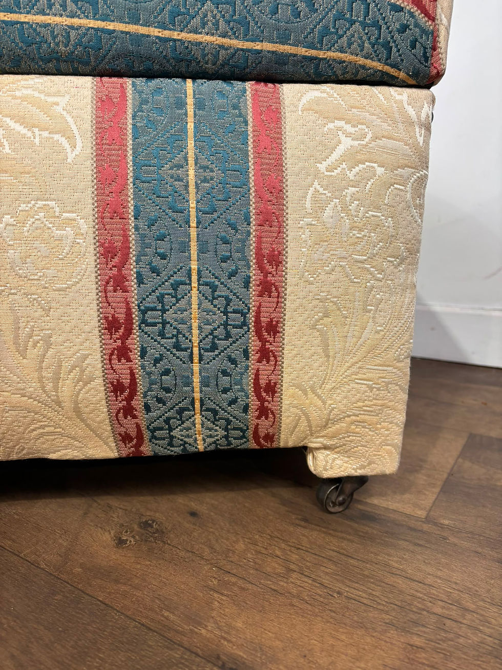 Thumbnail: Vintage Striped Day Bed with Ottoman Storage