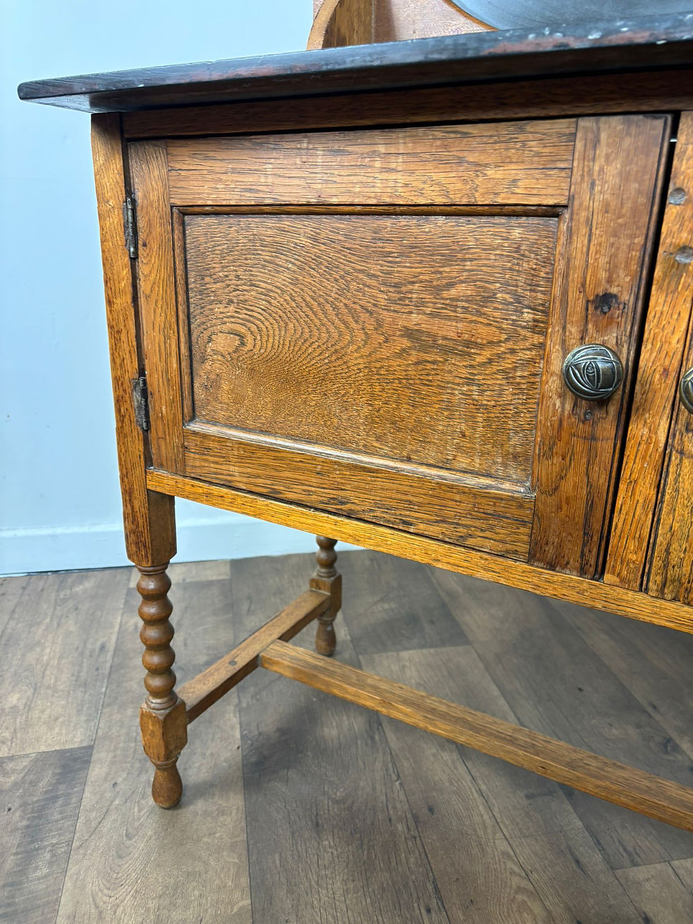 Thumbnail: Edwardian Oak Marble Top Washstand