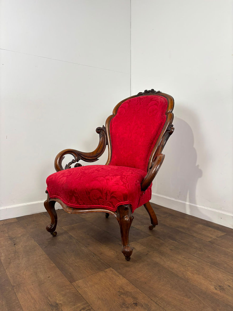 Thumbnail: Victorian Mahogany Show Frame Easy Armchair