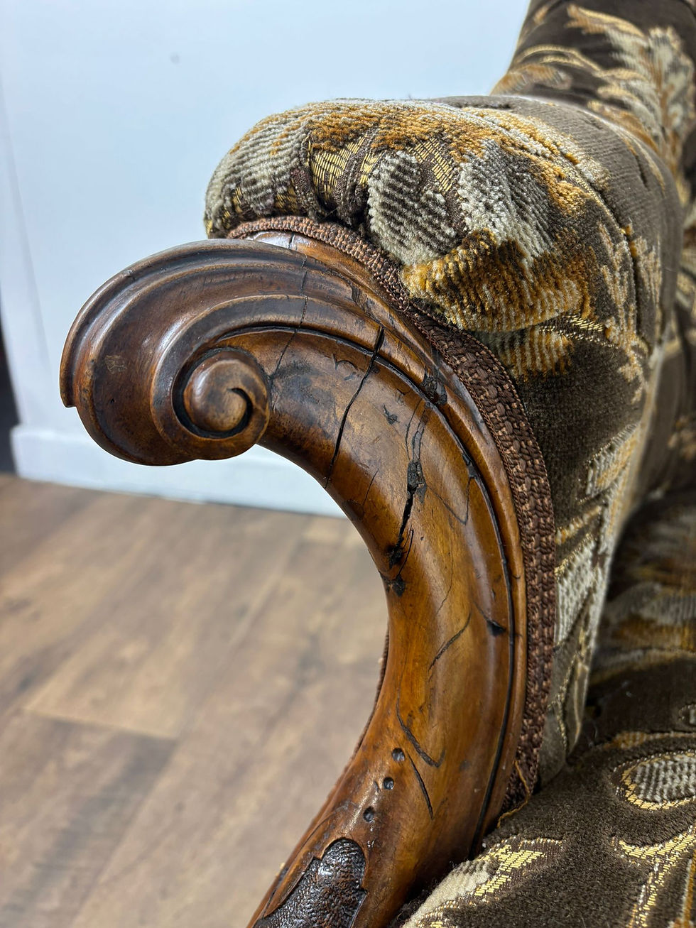 Thumbnail: Victorian Upholstered Armchair on Castors