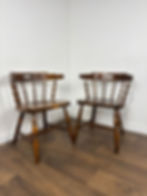 Pair of Oak Tub Style Spindle Back Chairs