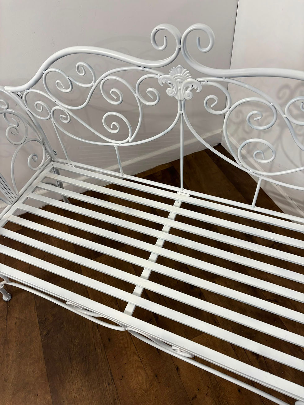 Thumbnail: White Painted Decorative Garden Bench
