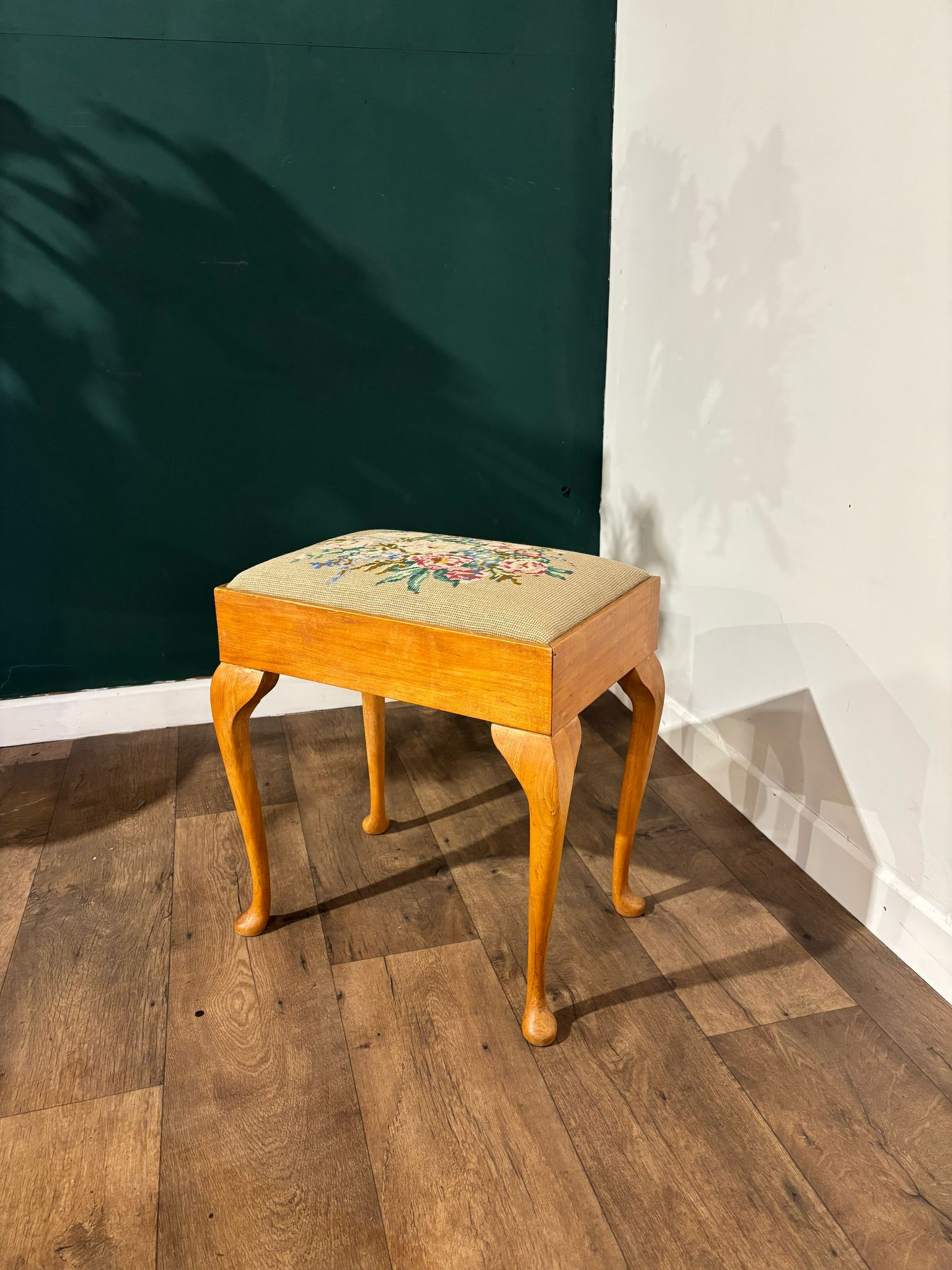 Vintage Small Embroidered Stool