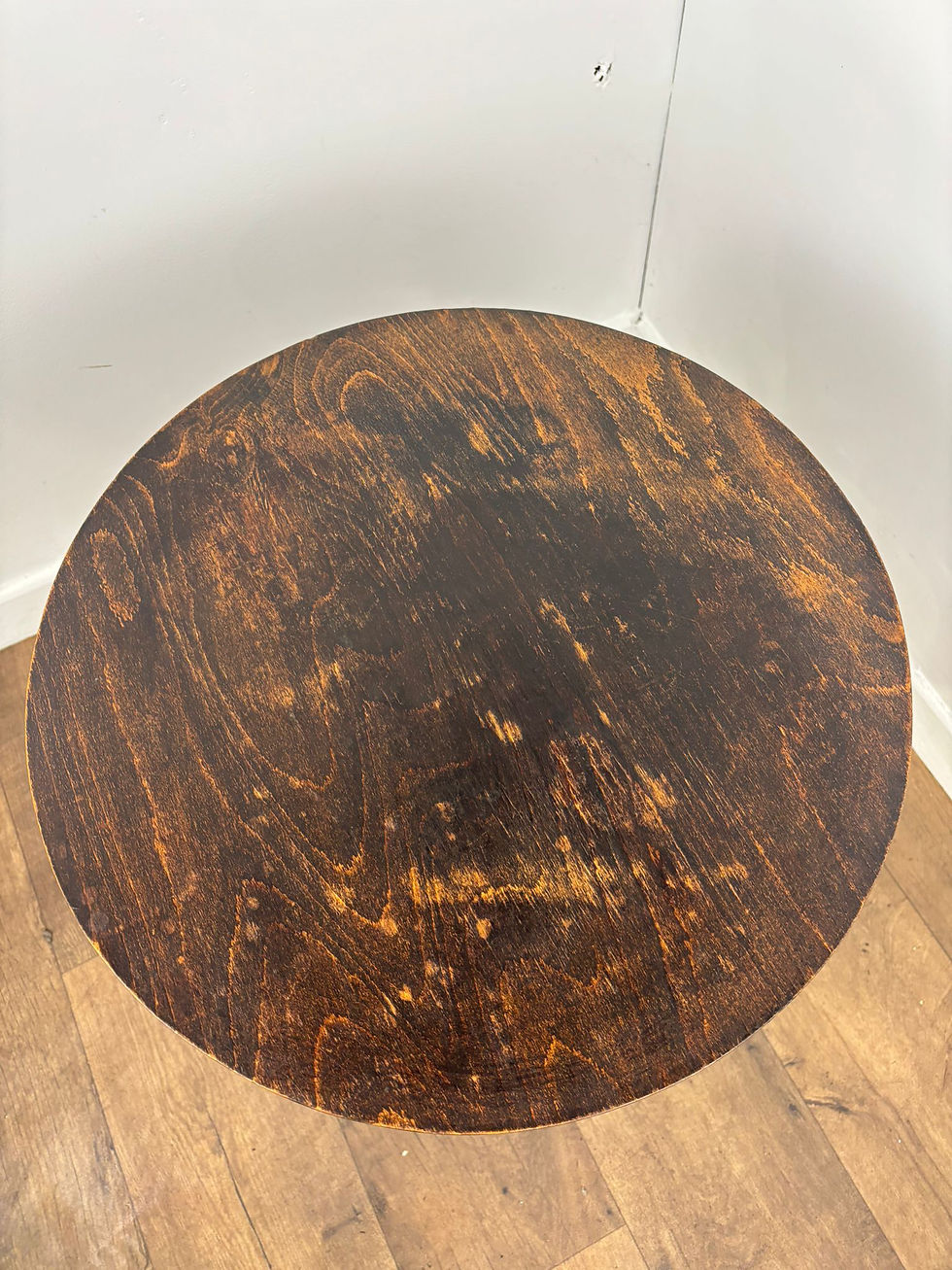 Thumbnail: Vintage Small Circular Oak Bentwood Side Table