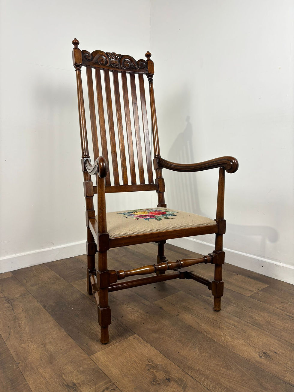 Thumbnail: Reproduction Bar Back Mahogany Framed Armchair