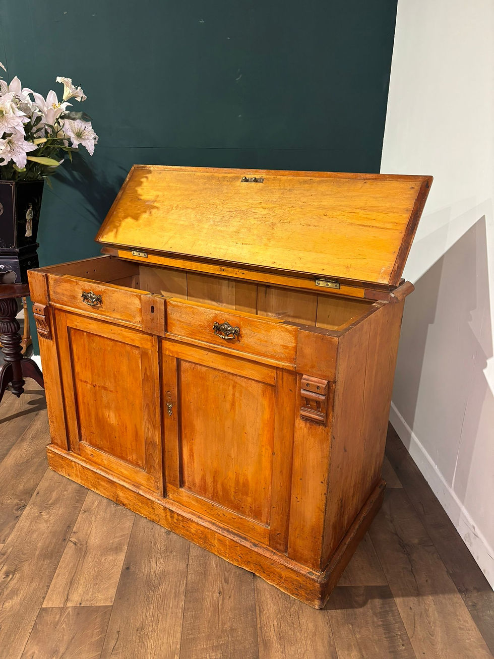 Thumbnail: Victorian Pine Chiffonier Base - Linen Cupboard