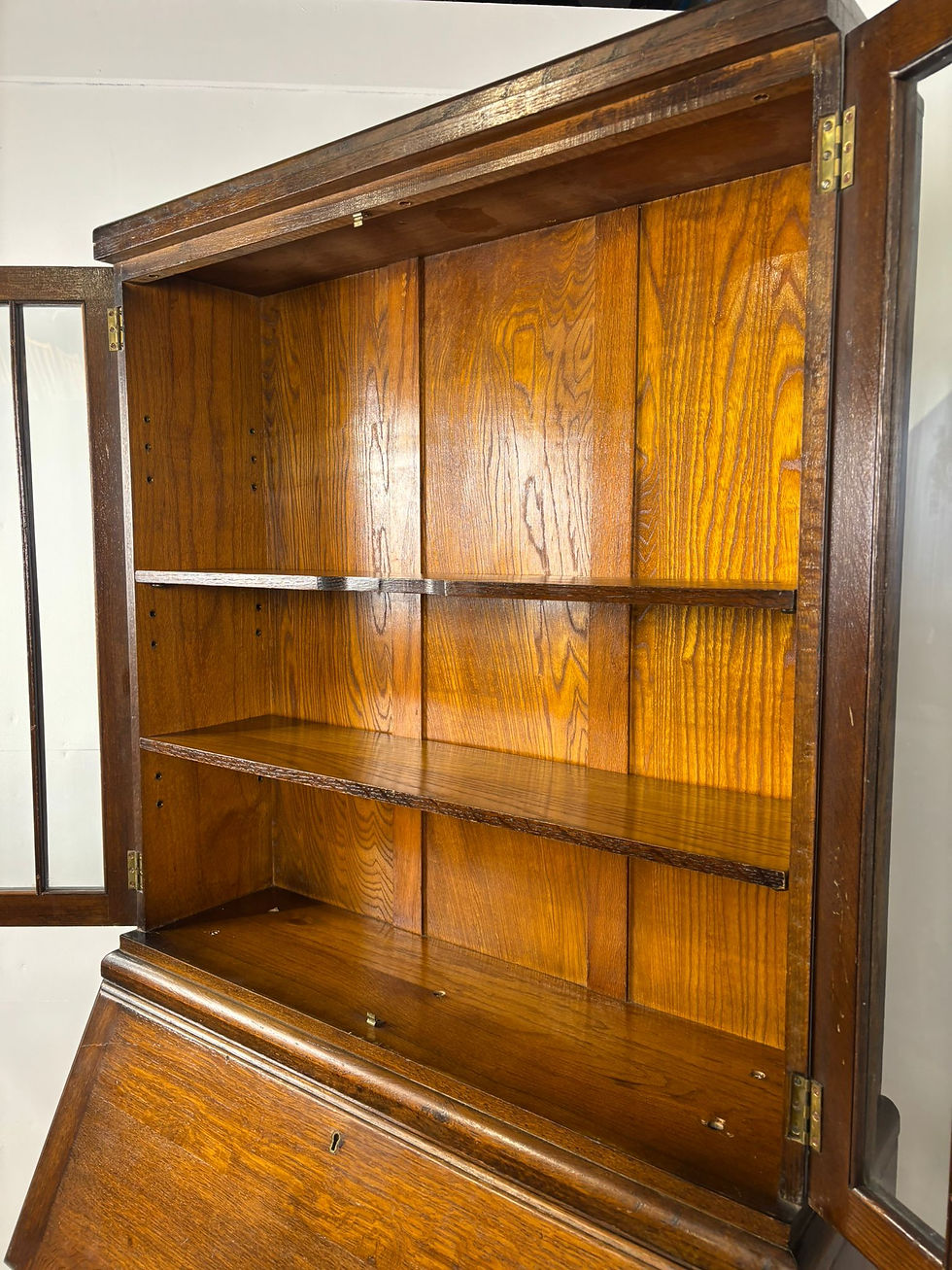 Thumbnail: Vintage Oak Bureau Bookcase