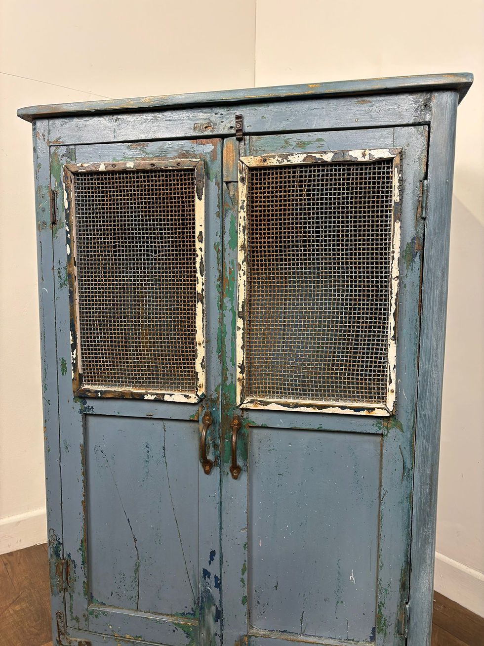 Thumbnail: Reclaimed Indian Blue Distressed Cupboard