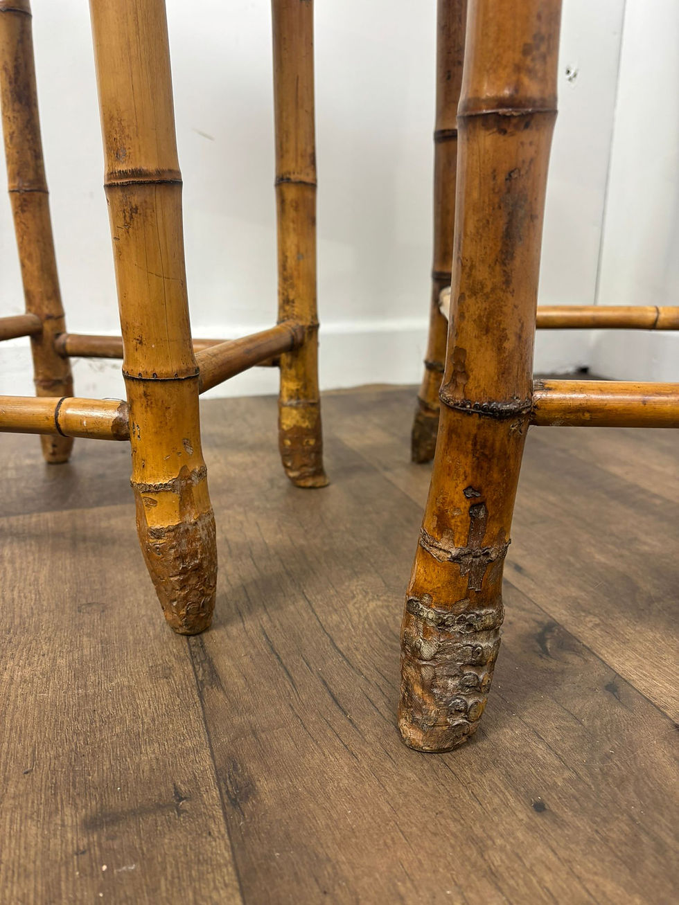 Thumbnail: Pair of Vintage French Bamboo Side Tables