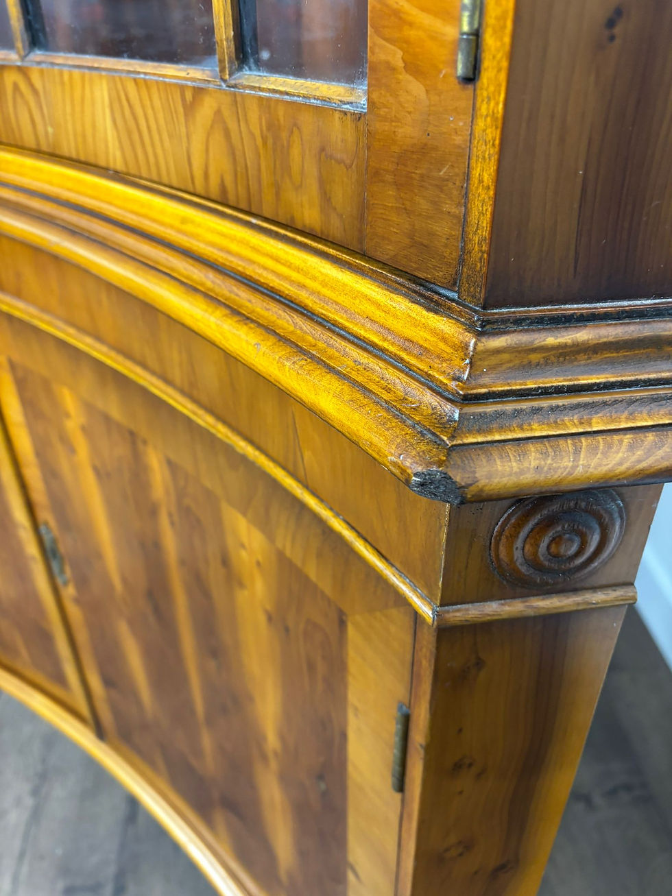 Thumbnail: Reproduction Yew Concave Corner Cabinet