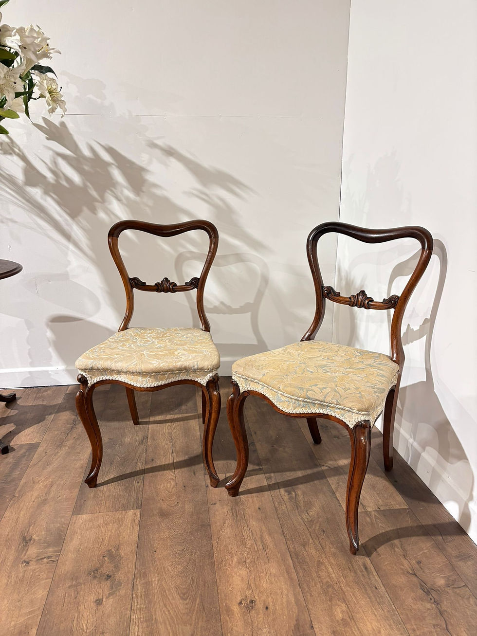 Pair of Victorian Mahogany Balloon Back Chairs