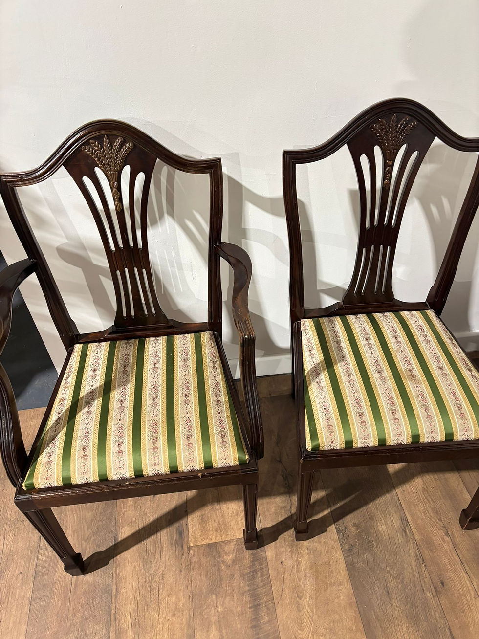Set of Six Reproduction Mahogany Dining Chairs