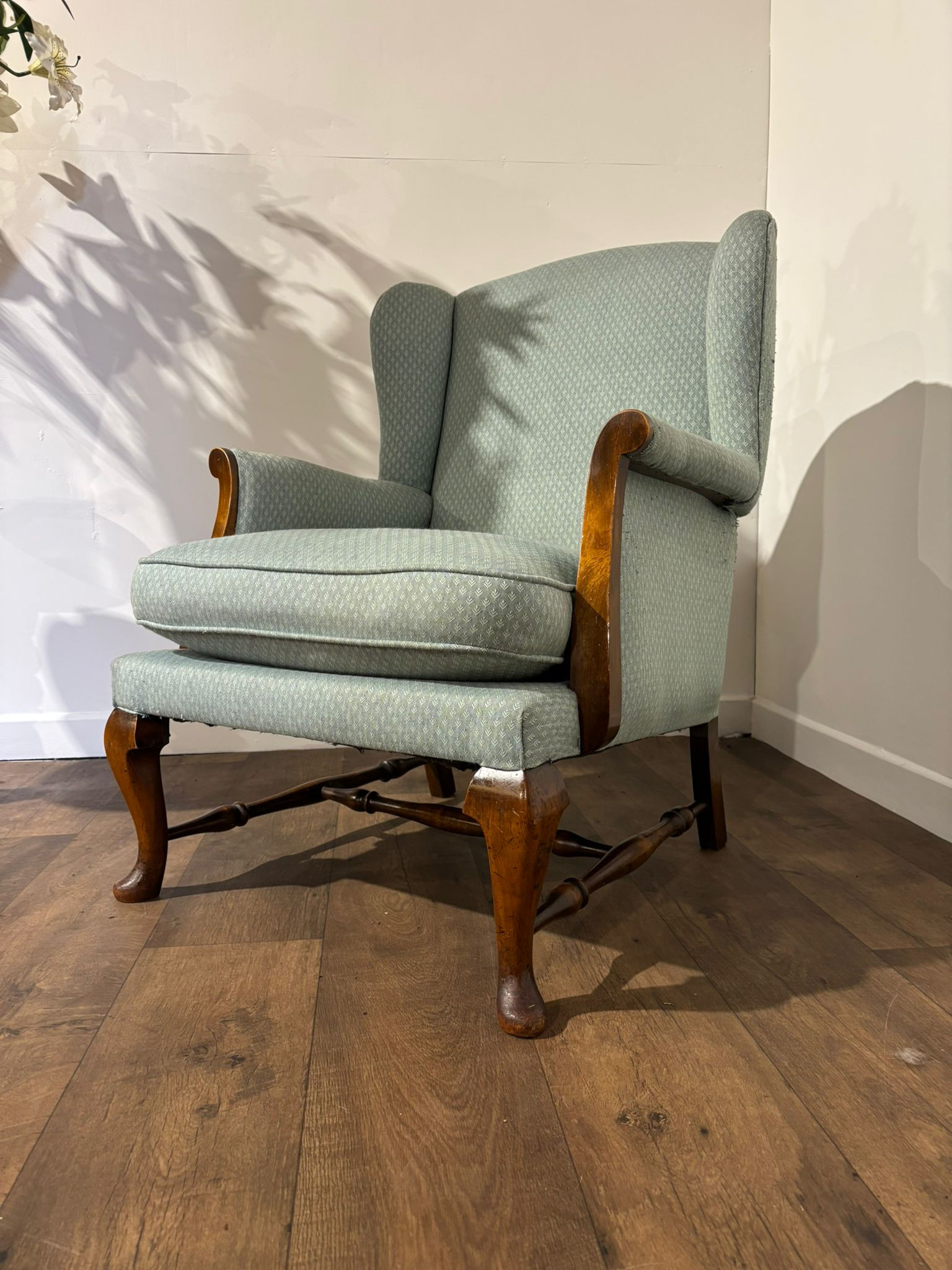 George III Style Beech Wing Back Armchair
