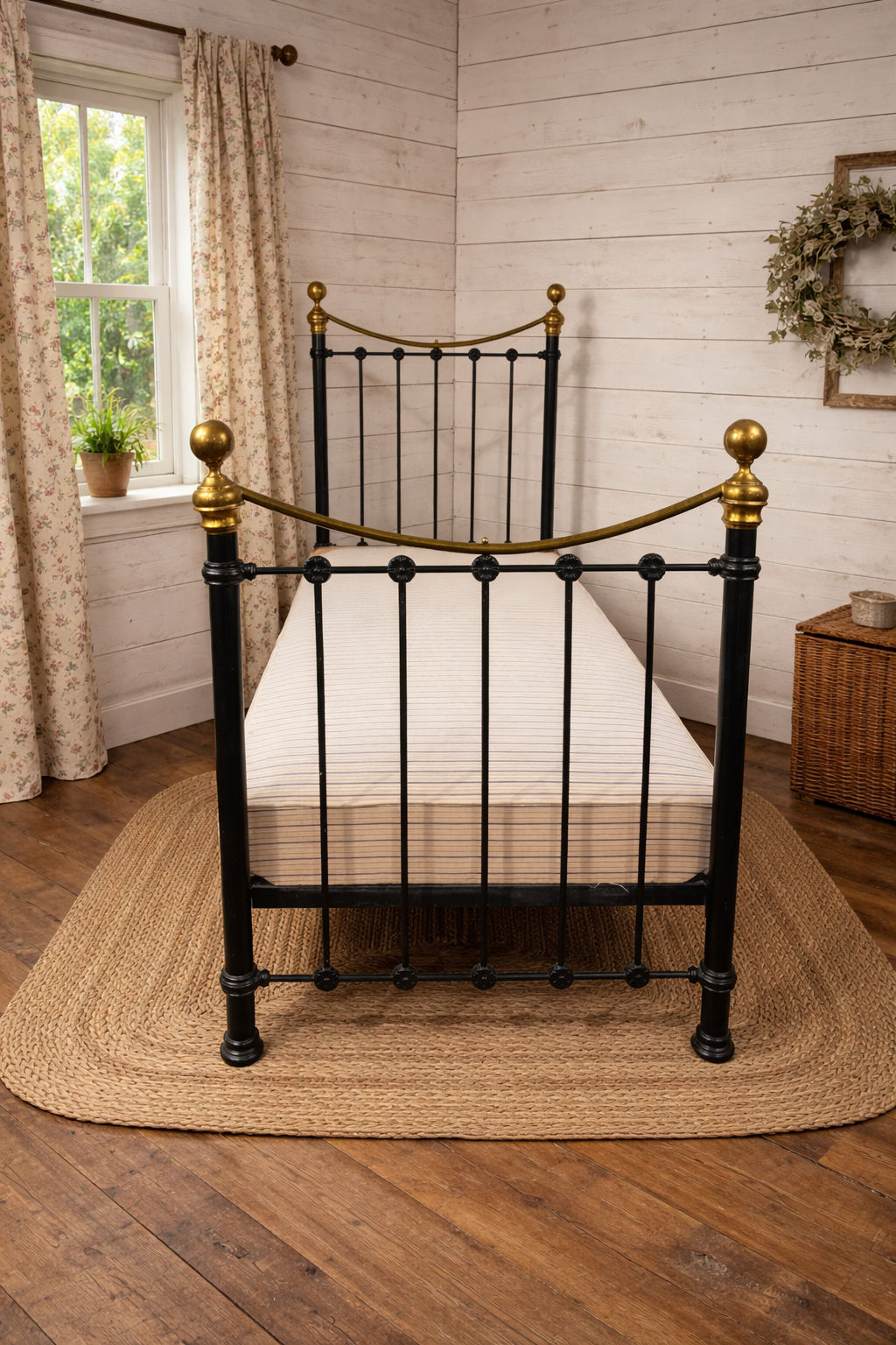 Reproduction Victorian Style Brass & iron Single Bed