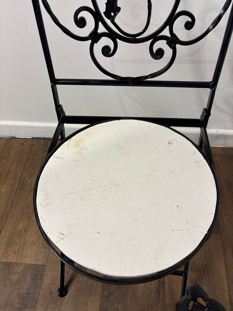 Thumbnail: Two Metal Folding Garden Chairs & Small Metal Folding Table