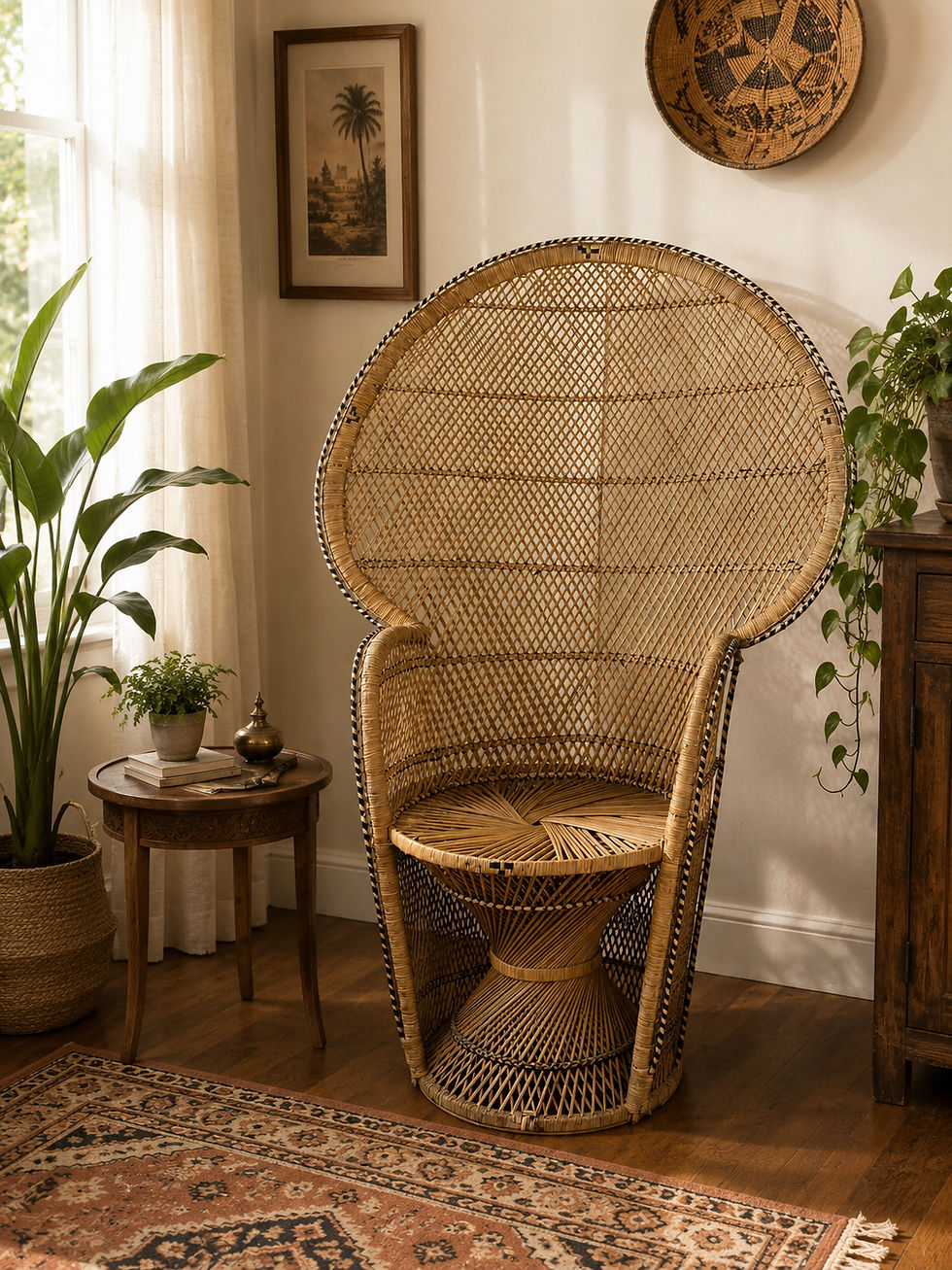 Vintage Woven Peacock Chair