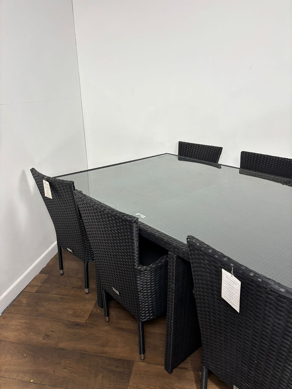 Thumbnail: Ex-Display Rattan Garden Dining Set with Six Matching Chairs