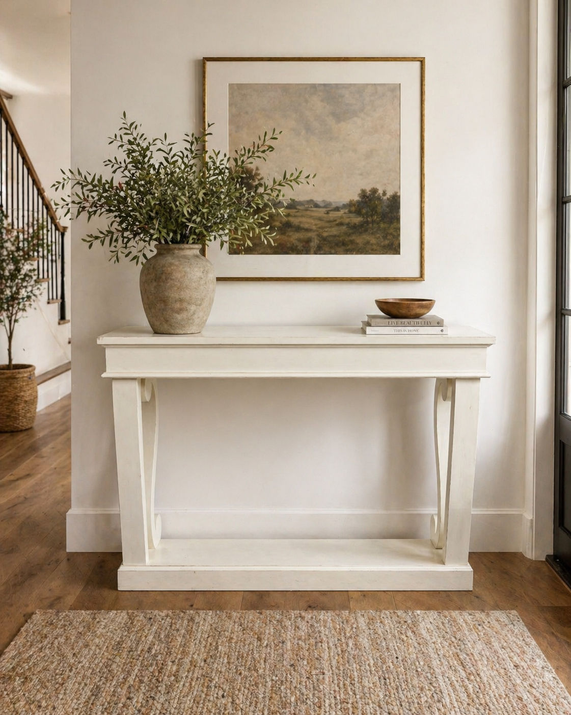 Large Modern White Console Table