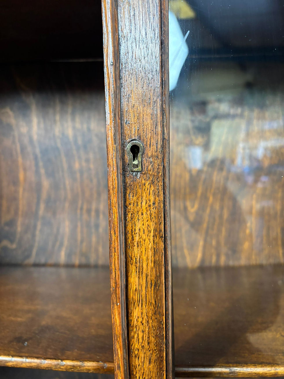 Thumbnail: Edwardian Oak Two Door Glass Display Cabinet