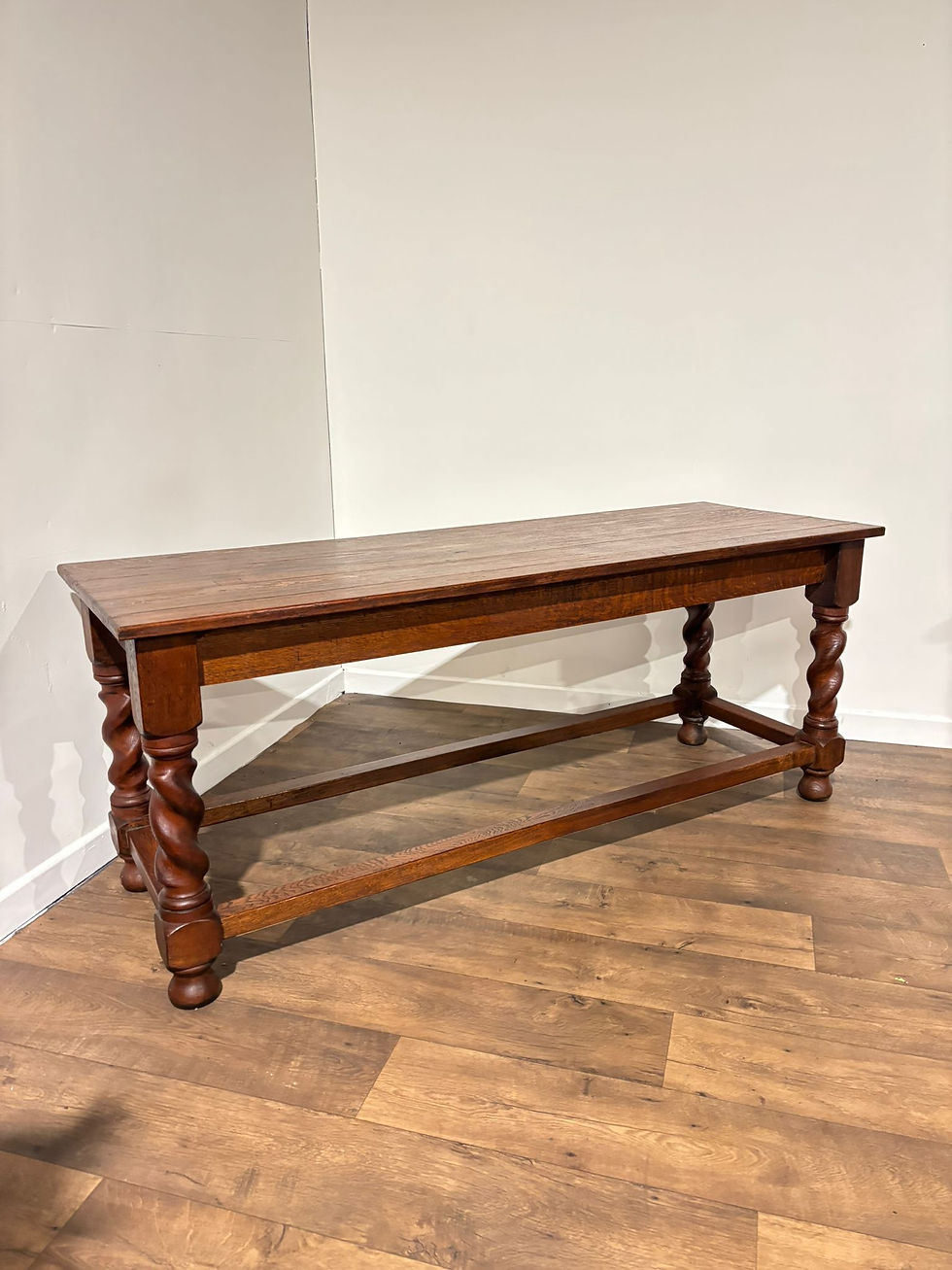 Large Early 20th Century Barley Twist Oak Preparation Table