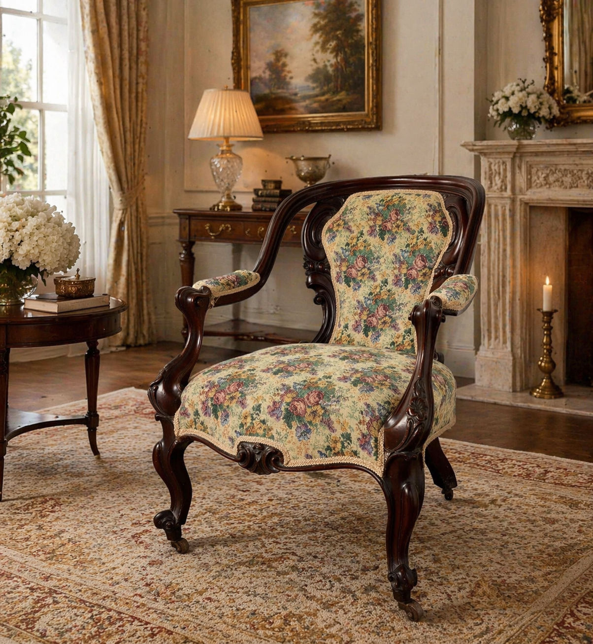 Victorian Mahogany Nursing Chair