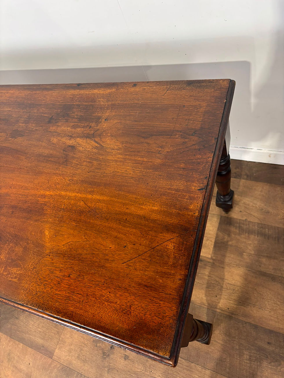 Thumbnail: Edwardian Red Walnut Two Drawer Ladies Writing Table